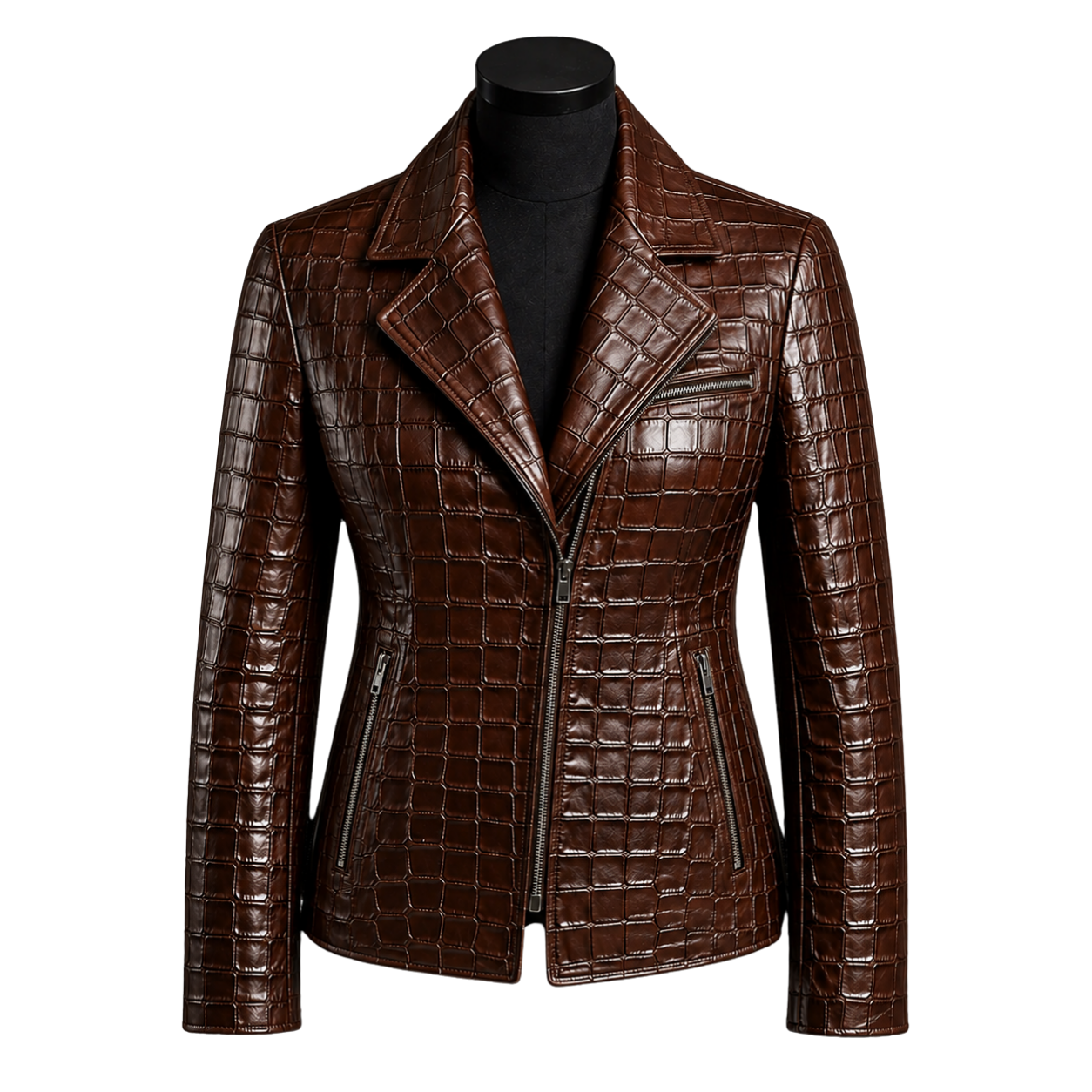 THE BOSS LADY CROCO COAT | BROWN