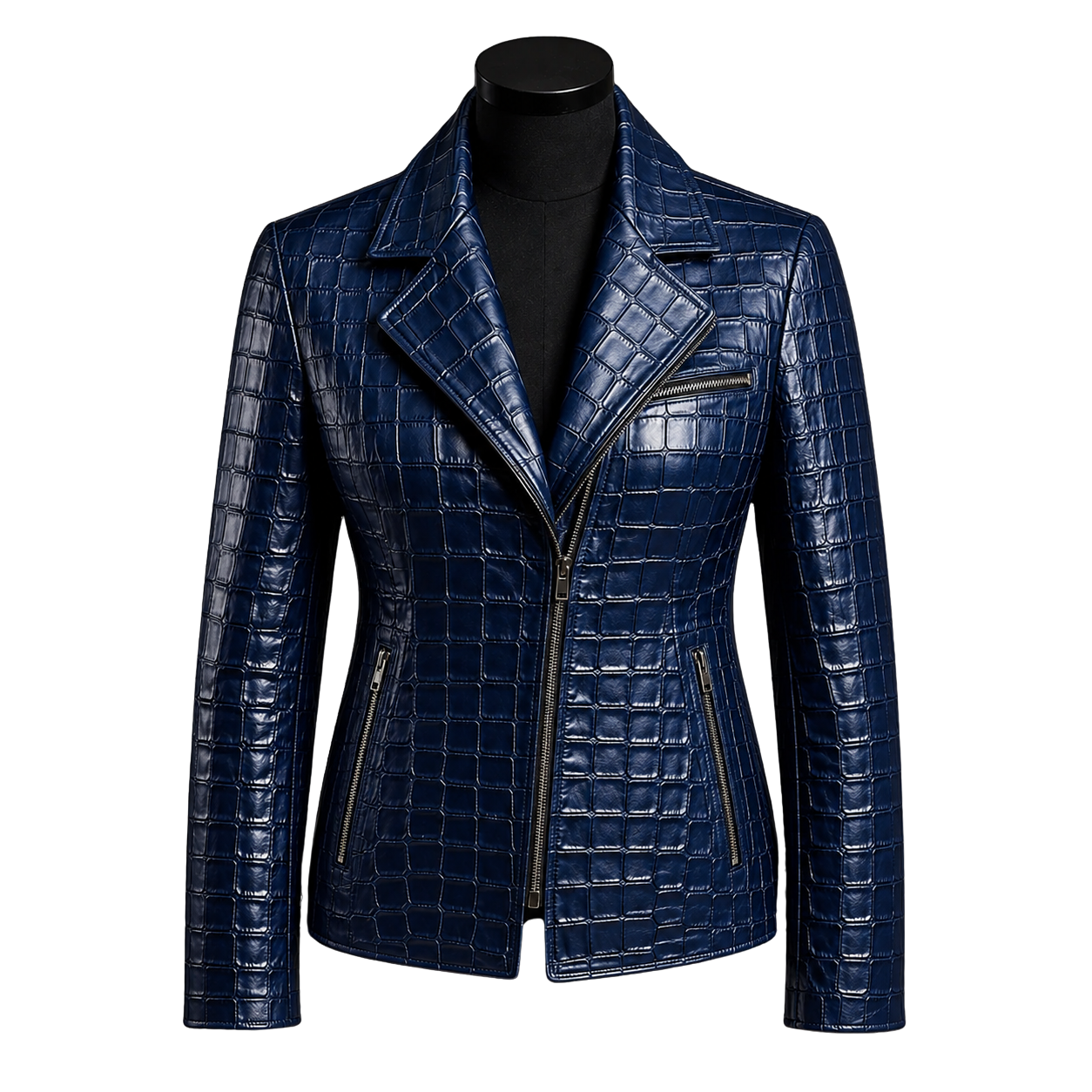 THE BOSS LADY CROCO COAT | BLUE