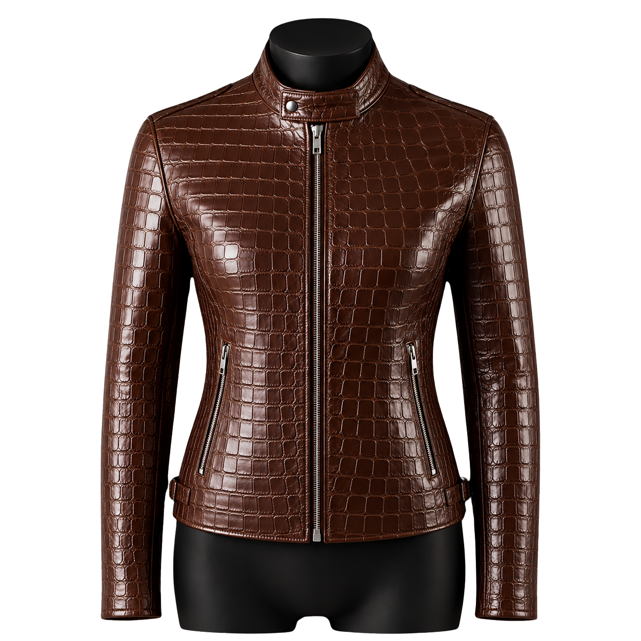 DONNA NERA CROCO JACKET | BROWN