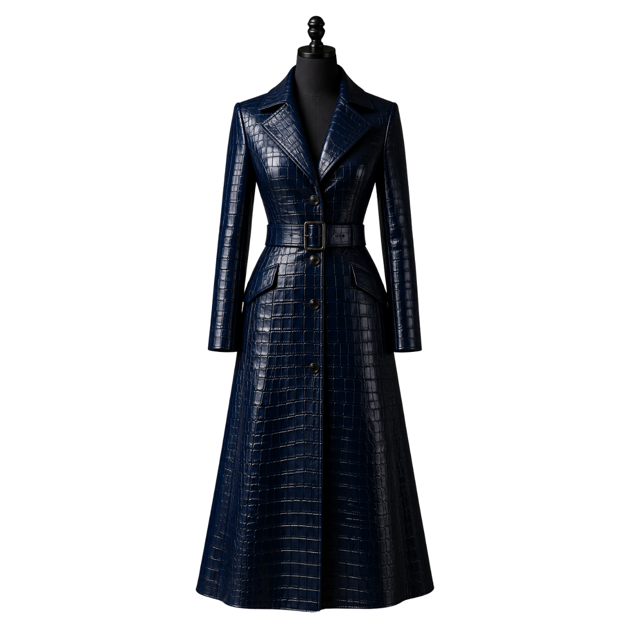 LA JEFA LONG TRENCH COAT | BLUE