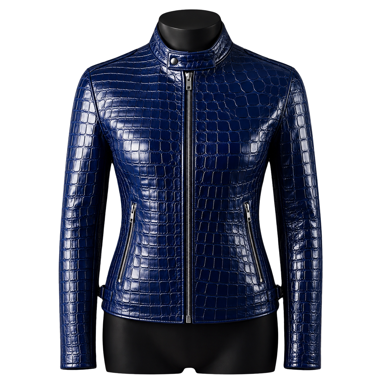 DONNA NERA CROCO JACKET | BLUE