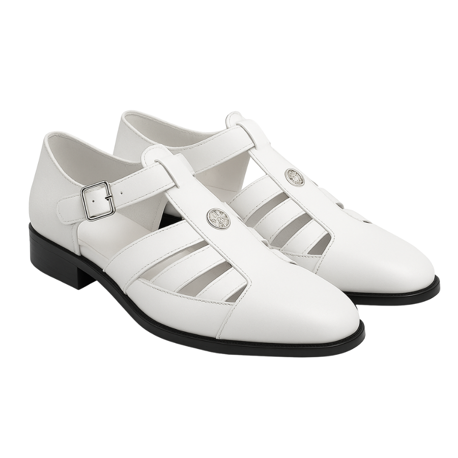 SHELBY EMBROIDERY SANDAL | WHITE