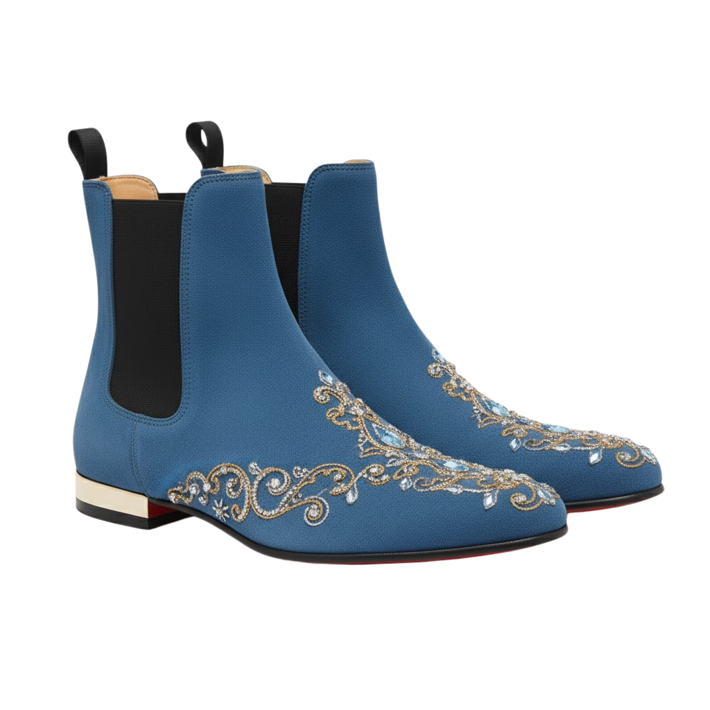 Lorenzo Embroidery Boot | Blue