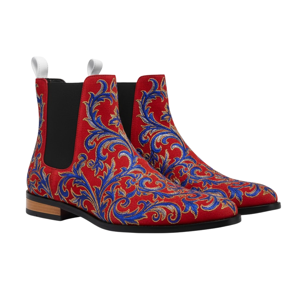 Bergamo Embroidery Boot | Red