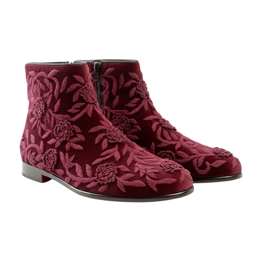 Vittore  Embroidery Boot | Red