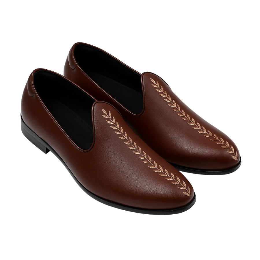 VITO EMBROIDERY LOAFER | BROWN