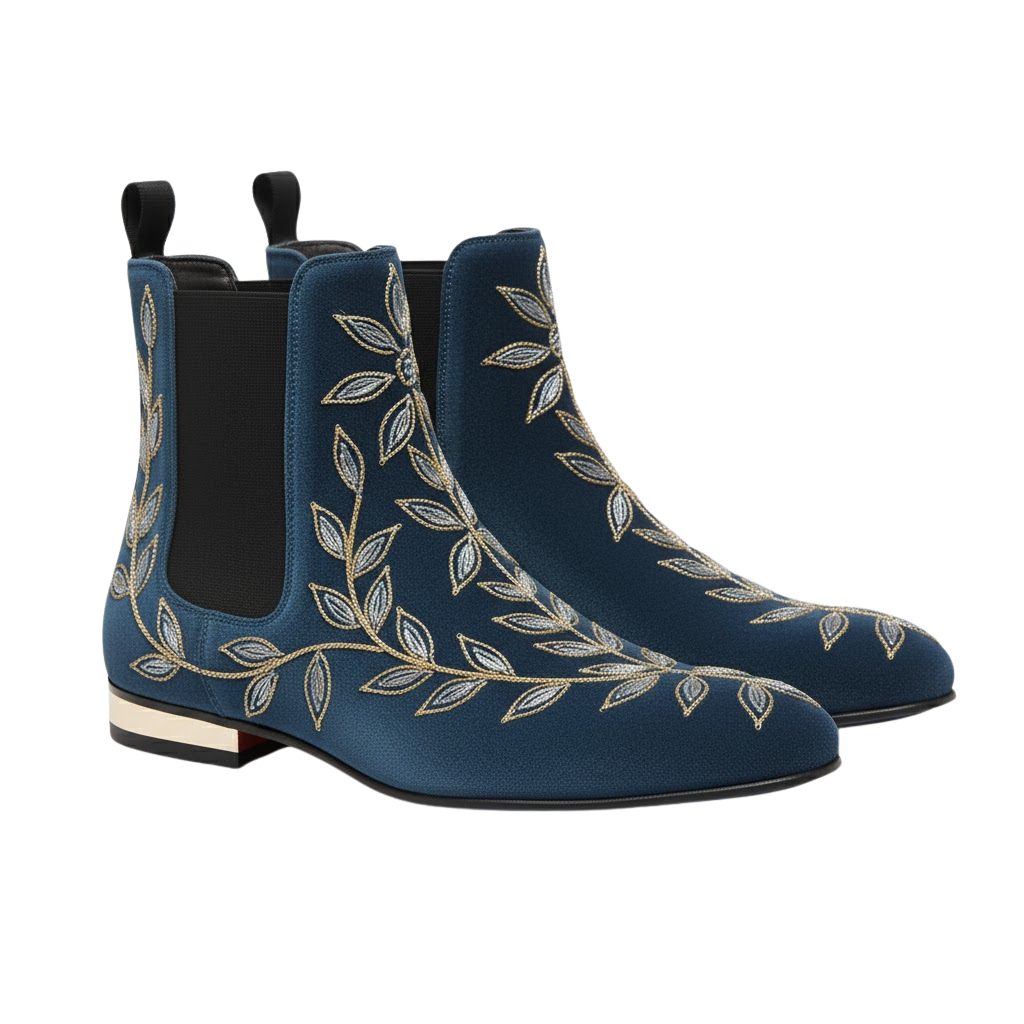 Toscano Embroidery Boot | Blue