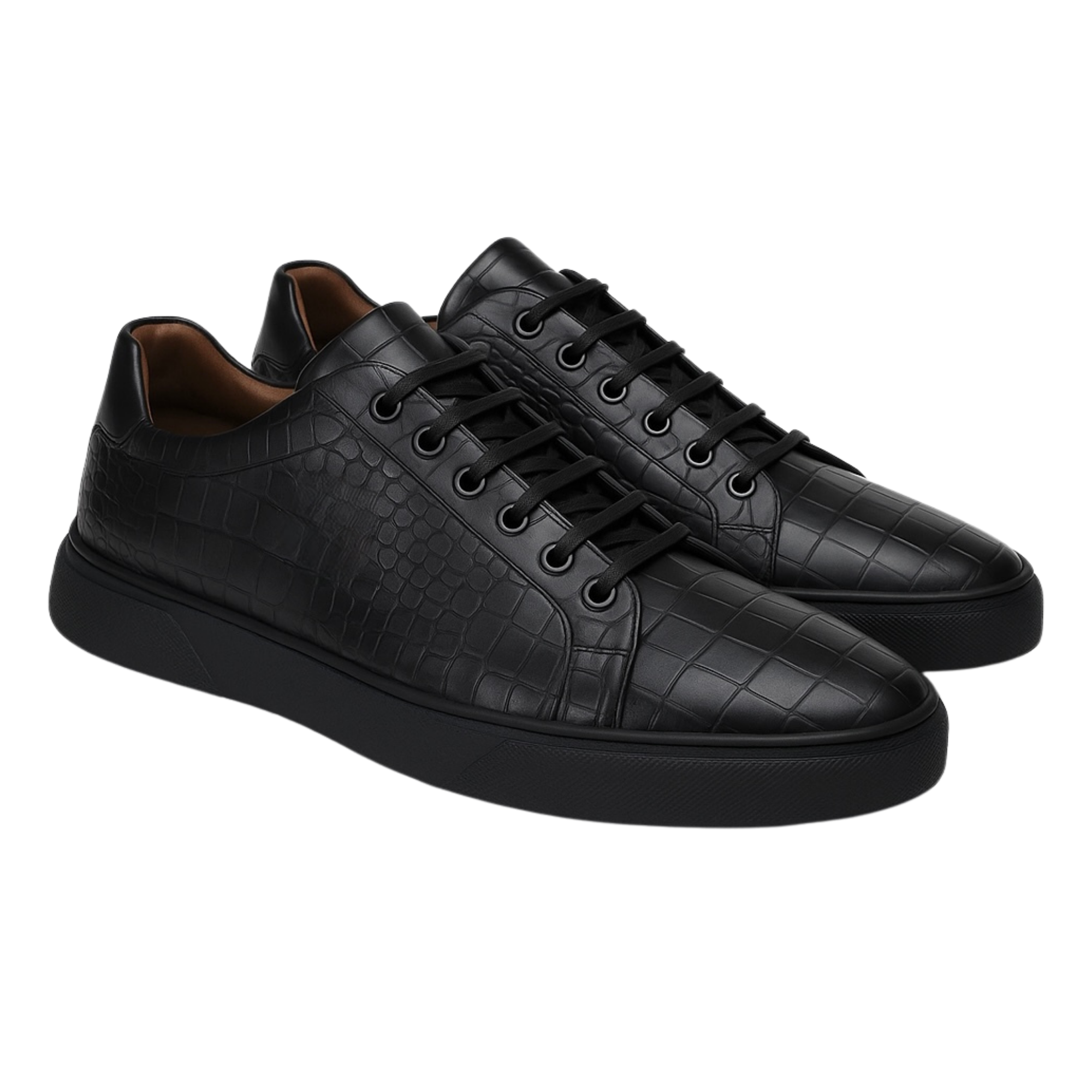 HELLEQUIN CROCO SNEAKER | BLACK