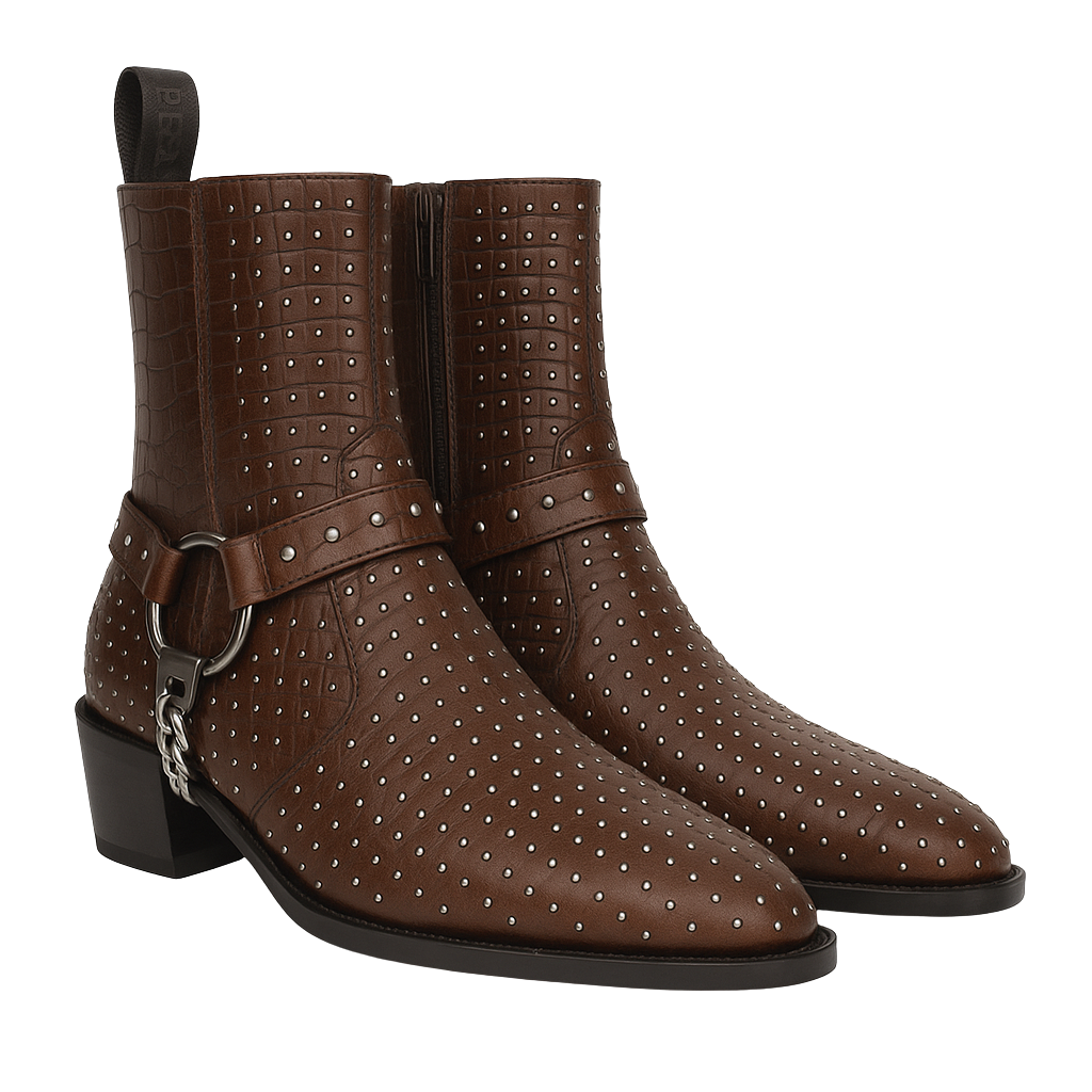 MICHAEL BOOT | BROWN WITH STUDS