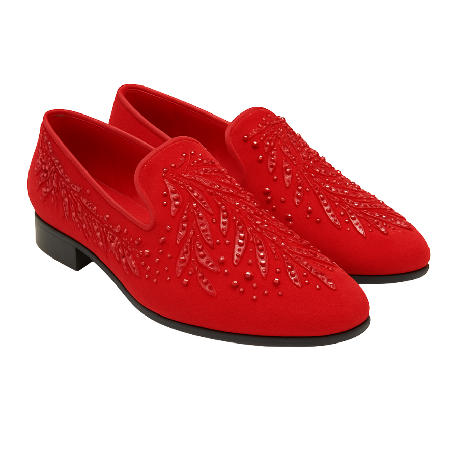 GIOVANNI EMBROIDERY LOAFER | RED