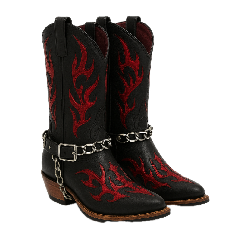 Bloodline Boot with Chain | Red