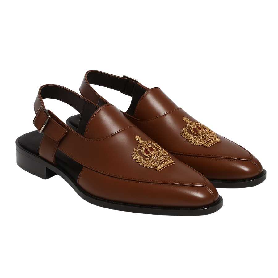 DEVIL EMBROIDERY SANDAL | BROWN