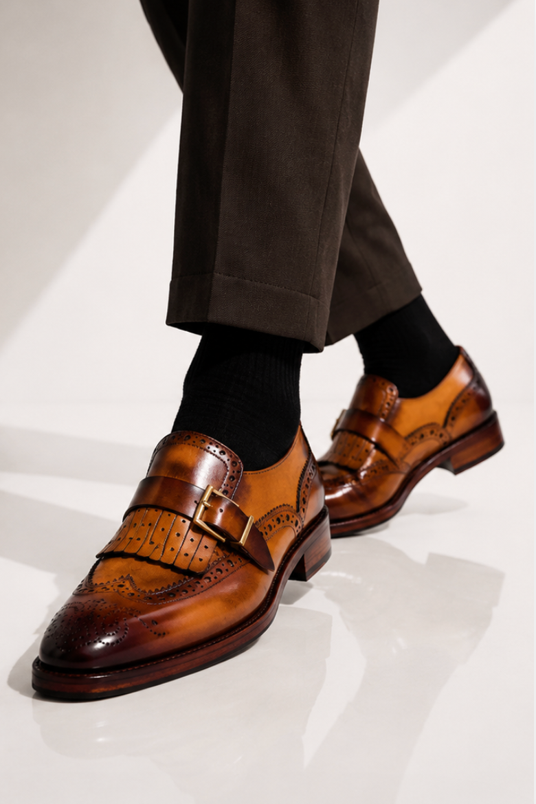 LUCIFER MONK WITH TASSEL | BROGUE TAN