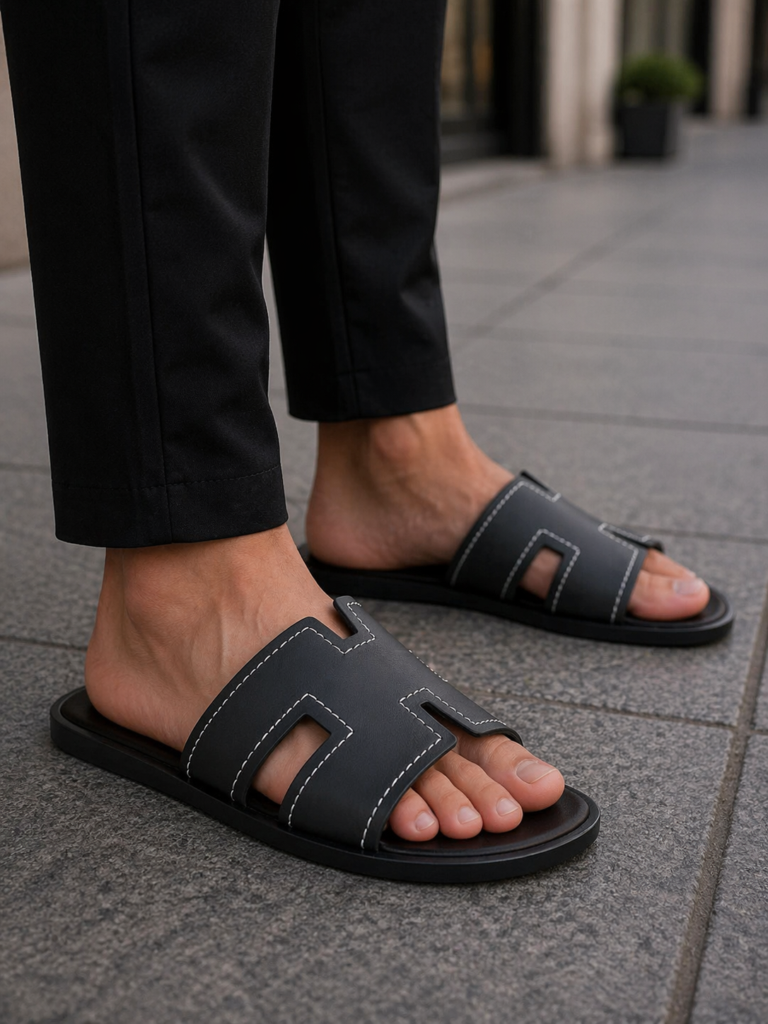 DON VITO SLIPPER | TEXTURED BLACK